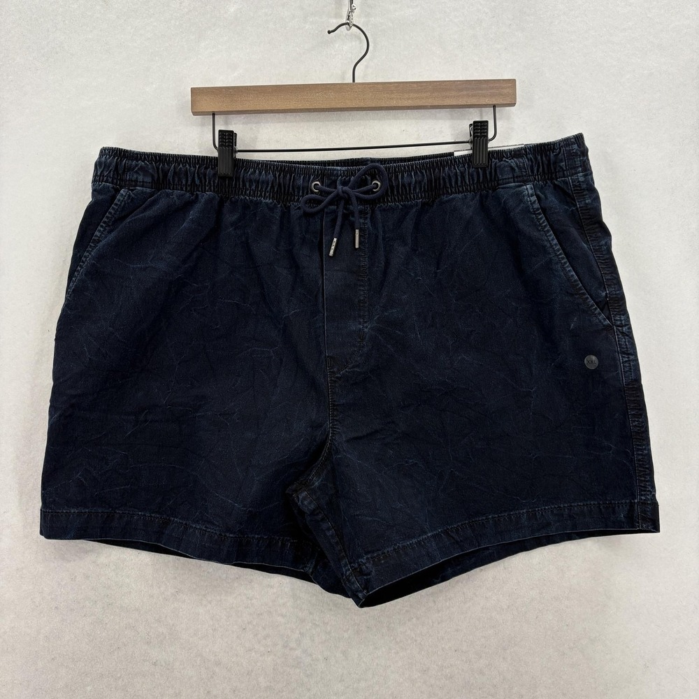 American Eagle Trekker Shorts Mens 2XL Blue Lived In Drawstring Stretch Casual
